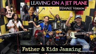 LEAVING ON A JET PLANE_Father \u0026 Kids JAMMING @FRANZ Rhythm Family Band COVER