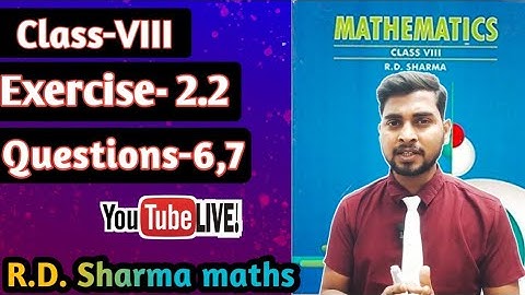 Chapter-2 Powers Exercise-2.2 || R.D. Sharma Maths Class-8 || #rdsharmasolution