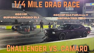 2020 Chevy Camaro ZL1 vs. My 2020 Dodge Challenger 1320 Scat Pack in a 1/4 Mile Drag Race!