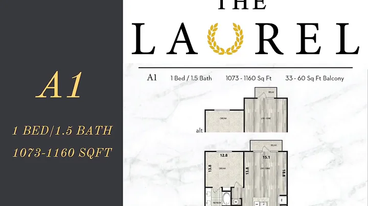 The Laurel's A1 1/1.5 Floor Plan