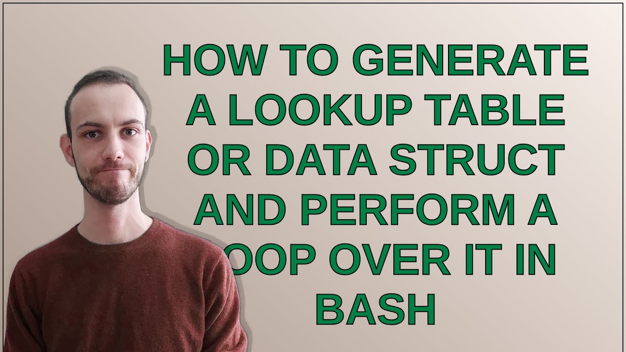 Unix: How to generate a Lookup table or data struct and perform a loop ...