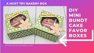 DIY Mini Bundt Cake Favor Boxes  #diyminicakebox #stampingwithamore #minibundtcakebox