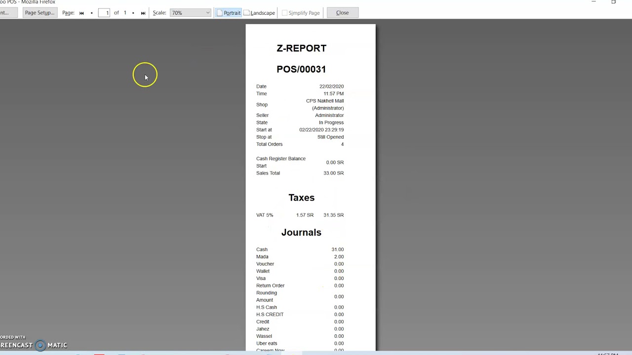 print z report + menu item report YouTube