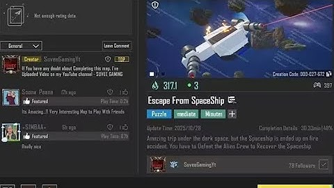 BGMI WOW PUZZLE MAP CODE 27672 | ESCAPE FROM SPECESHIP | #bgmilive #bgmi #pubgmobile 