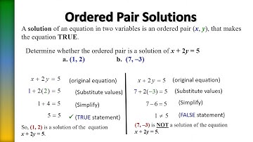 Ordered Pair Solutions for Linear Equations, EXAMPLE 1