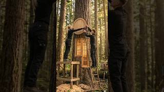 Girl &amp; Boy Build an Amazing Giant Tree Bunker House | Fast Construction Timelapse 4k video #shorts
