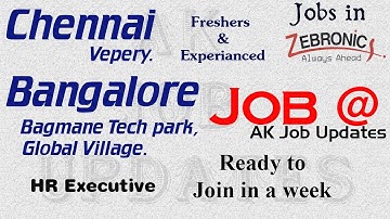 Jobs in Chennai, Bangalore 2020 l Jobs in Zebronics l Digital Marketing l HR Executive l Freshers.