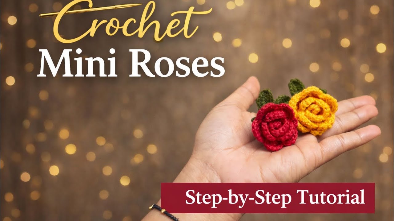 Mini Crochet Rose Tutorial | Easy Flower for Beginners | Crochet for Beginners | Crochet Flower