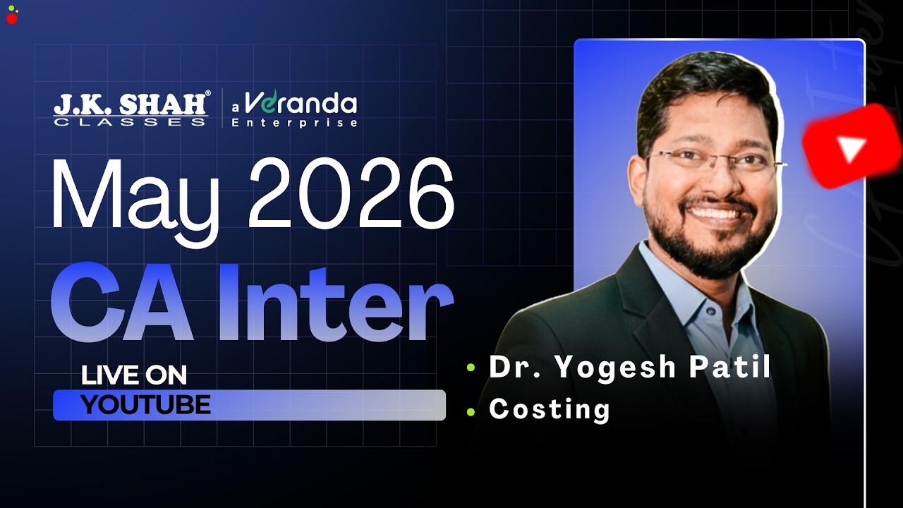 CA Inter May 2026 Marathon | Costing | Full Syllabus Revision in One Shot | Day 1