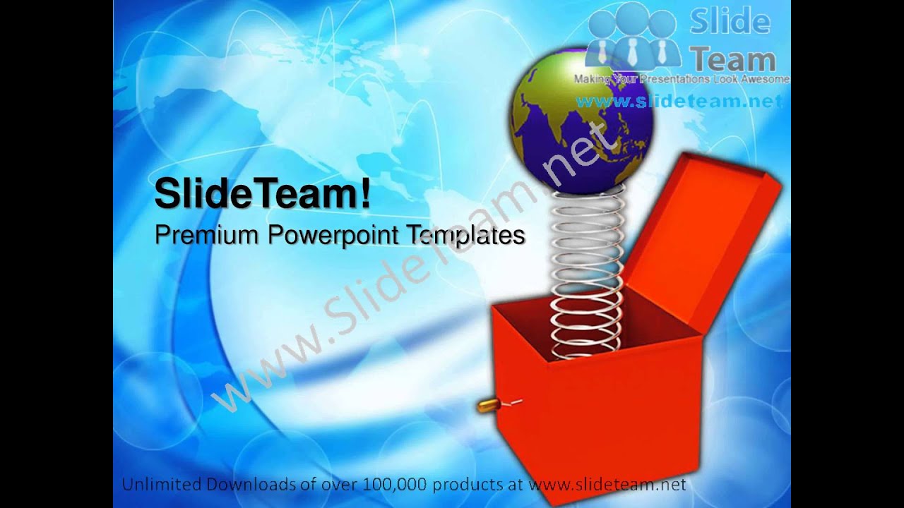 Toy With Jumping Globe Box PowerPoint Templates ppt Themes 0912 Slides Backgrounds