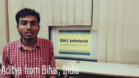 Aditya from Bihar, India giving Training Feedback about EH1-Infotech Cybersecurity