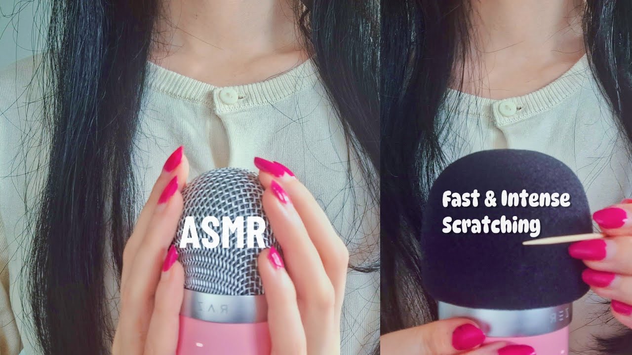 ASMR Mic Scratching Fast Intense |Bare & Foam| No Talking 😴 - YouTube