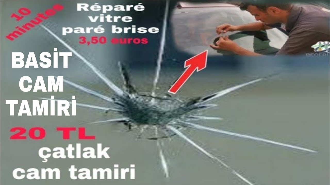 kirik cam nasil tamir edilir repair cracked car glass reparer vitre de voiture fissuree beceri tv youtube