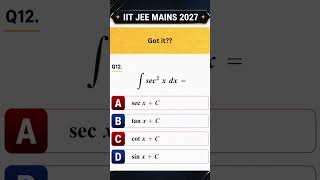 what is integration of sec square of x? | IIT JEE Mains Micro Concepts #jee2027