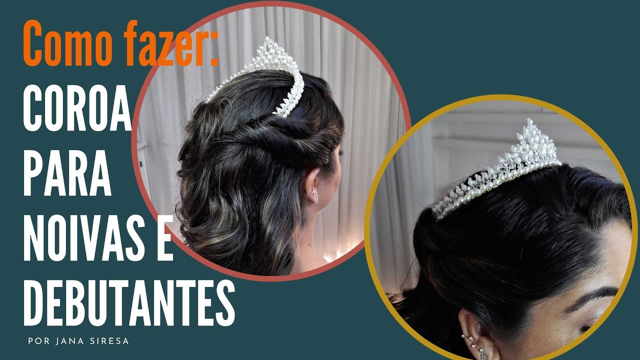 COROA de LUXO passo a passo para NOIVAS e DEBUTANTES - Coroa CHARLOTTE com fio cabelo de Anjo