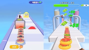 Max Level in I Want Donut Vs Max Level in Donut Stack Android iOS Mobile Gameplay Walkthrough