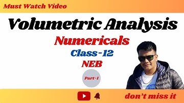 Volumetric Analysis Numericals Class 12 NEB🇳🇵 Part-1