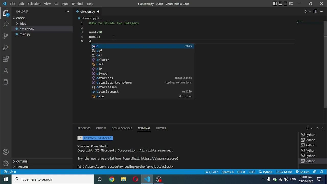 How to Divide two integers | python program - YouTube