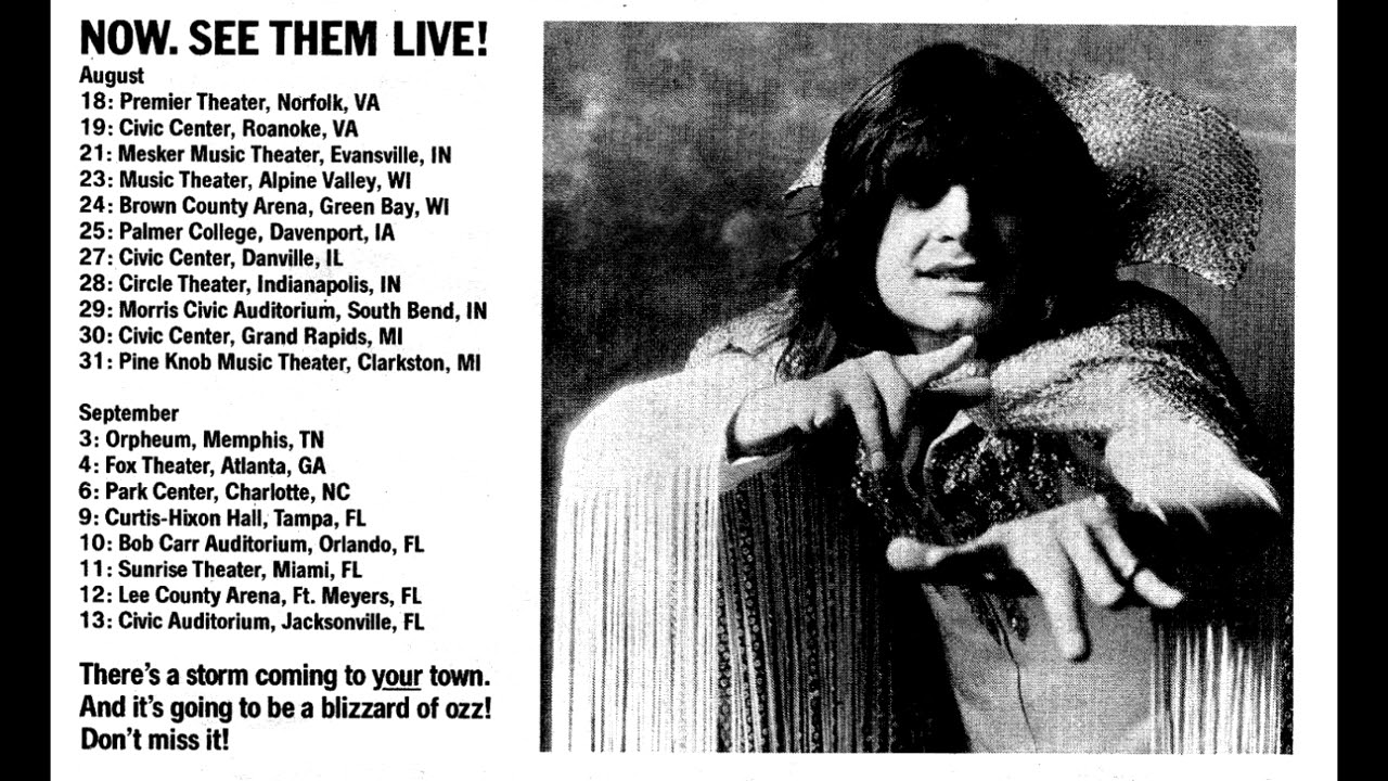 Ozzy Osbourne - August 4th, 1981 - Civic Center, Glens Falls, NY