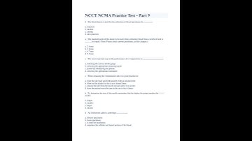 NCCT NCMA Practice Test Part 9. MOST RELIABLE FOR BEST GRADES