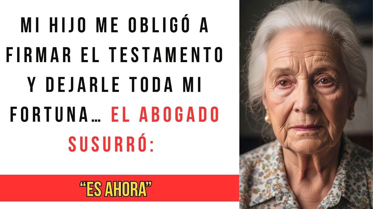 Mi hijo me obligó a firmar el testamento y dejarle toda mi fortuna… El abogado susurró: “Es ahora”