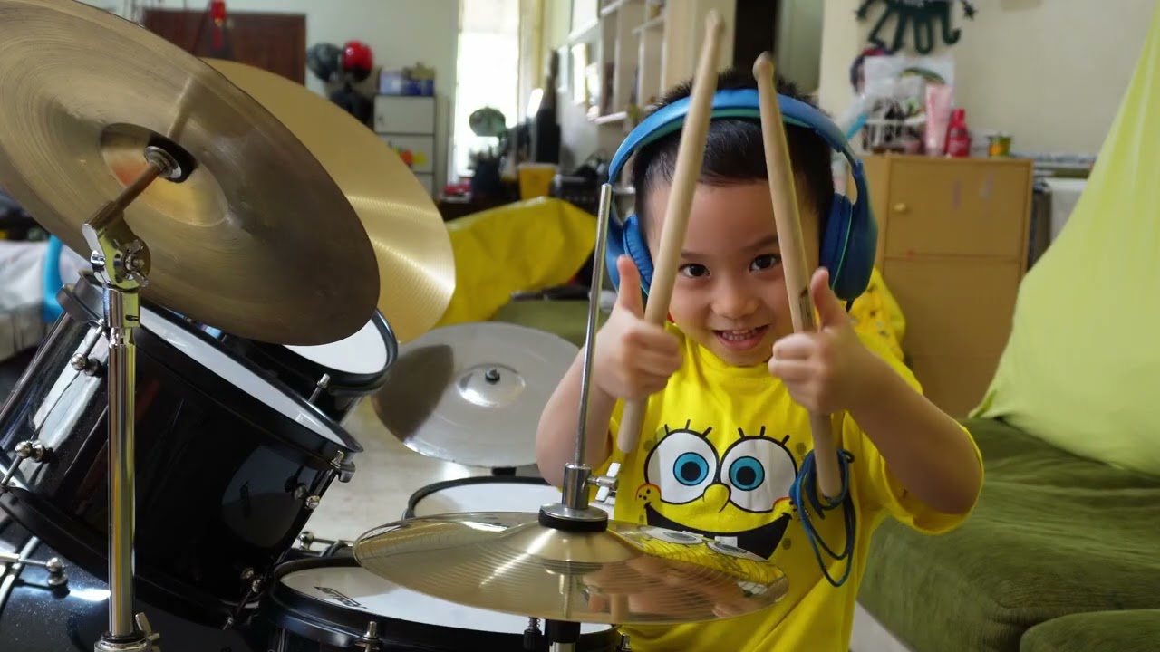 Imagine Dragon - Bones, Drum Cover 4 Years Old