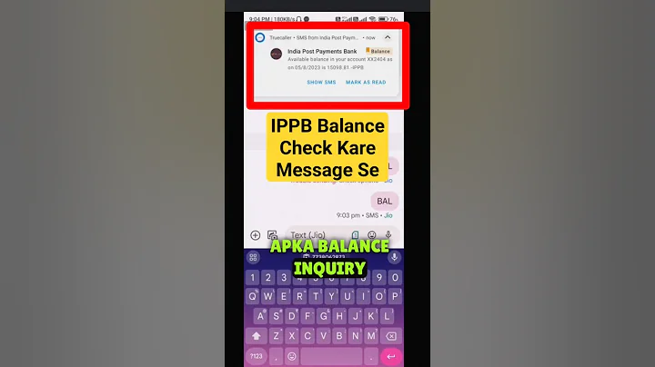 IPPB Balance Check Kare Message Se#ippb#indiapostpaymentbank