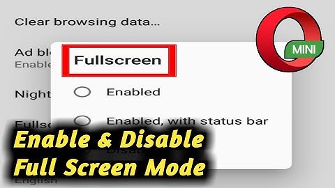 How to Enable & Disable Full Screen Mode in Opera Mini || Opera Mini Full Screen Mode Setting