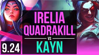 IRELIA vs KAYN (MID) | Quadrakill, KDA 12/0/3, Legendary | EUW Challenger | v9.24