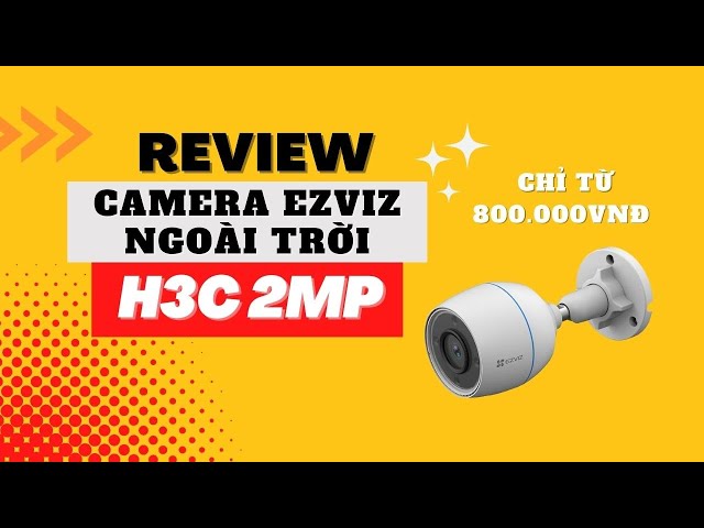 Camera EZVIZ H3C 2MP 1080P [Mới Nhất 2023] Màu Ban Đêm, Ghi Âm, Cảnh Báo Đèn, Chống Nước IP67