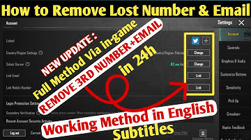 How to Remove Lost Email & Number in 24h Via in-game + English Subtitles | Pubg Account Recovery