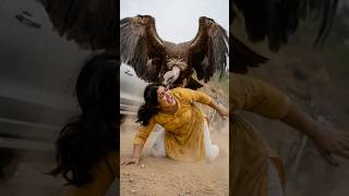Giant vulture trying to carry a lady #comedyshorts #animals