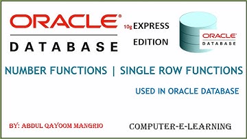 Number Functions  | Single Row Functions | Oracle Database Tutorial XE | Computer e Learning