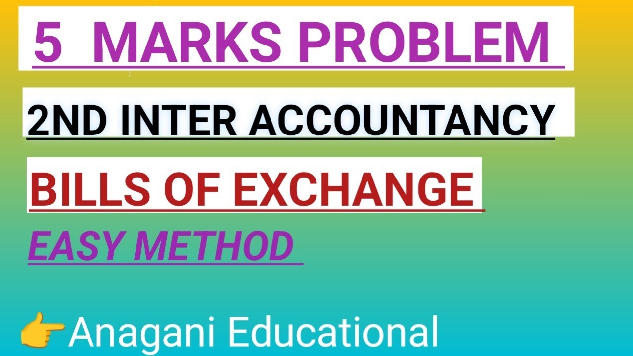 💥 5 marks Bills of exchange Exam paper solved Commerce Inter 2nd year