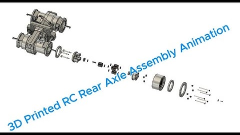 3D Printed RC Rear Axle Assembly Animation and Triple Locking Differentials 4x4