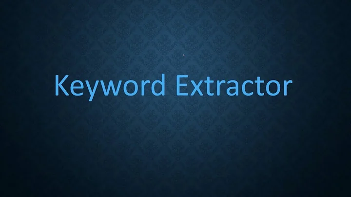 Keyword Extractor, Rake Algorithm, Keyword extract from text, Keyword Generation, Keyword generate