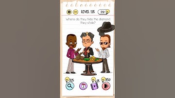 Brain Test : Level 135 Where do they hide the diamond they stole?  #braintest #braintestlevel135