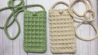 How to crochet a Waffle Phone Bag?