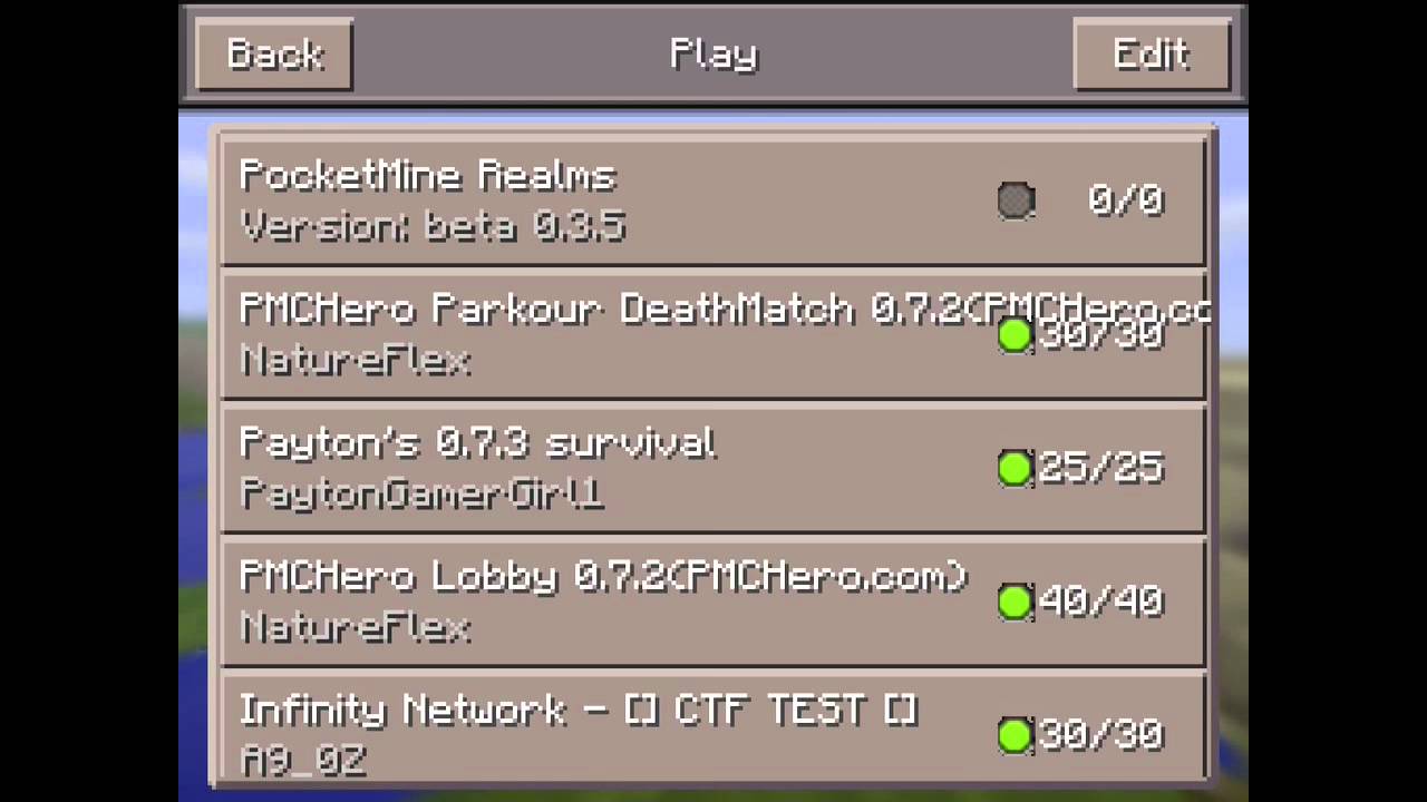 como jugar mcpe realms con pocketmine y multiplayer for mcpe - YouTube