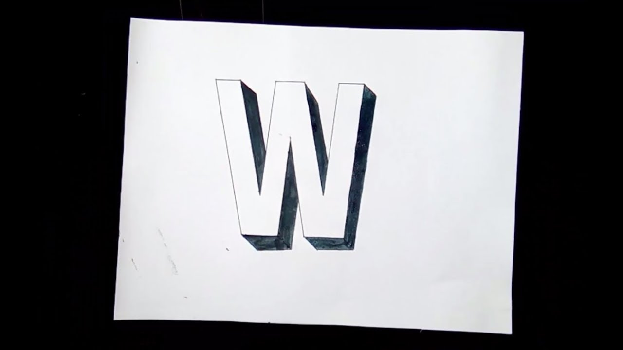 How to draw the Letter W in 3D YouTube