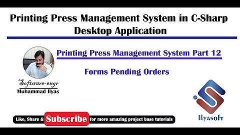 Printing Press Management System Part-12 Pending Orders Form in C# C-Sharp
