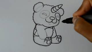 Como Dibujar Un Pandicornio Muy Fácil