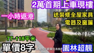超多野送的現樓包裝修家具電器全附送｜一小時可返港2萬首期上車惠州靚盤｜單價8字77-118平方米｜博林騰瑞園林極優美