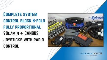 Complete system control block 8-fold fully proportional 90l/min +CANBUS joysticks with radio control