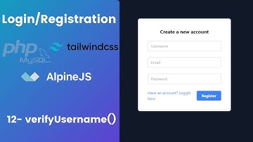 نظام تسجيل وتسجيل الدخول بواسطة PHP OOP, TailwindCSS,AlpineJS #12 (verifyUsername)