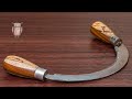 Making round draw knife to handle bamboo and wood | 製作弧形拉刀 | 木工教學 | Woodworking tools #058