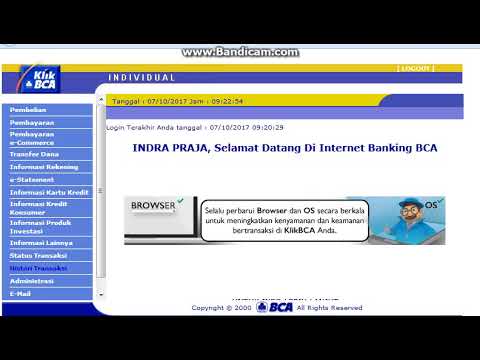 Cara Cetak Ulang Transaksi Internet Banking Bca Youtube