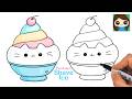 How to Draw Pusheen Shave Ice Dessert | Cute Summer Drawing