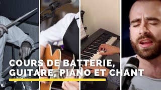 Cours de batterie, guitare, piano et chant où que vous soyez, premier cours offert