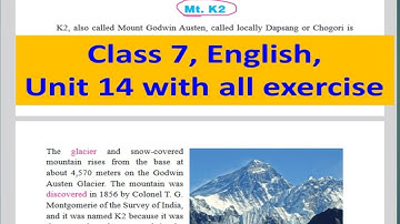 Class 7 English Unit 14 with all EXERCISE//Grade 7 unit 14 with solution